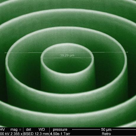 Example of microfluidics device: concentric microcircles