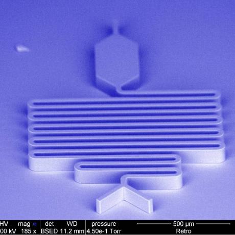 Example of microfluidics device: device master for PDMS replication